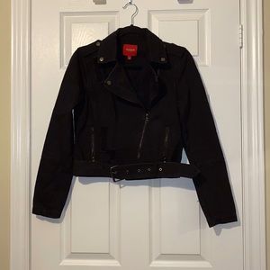 Guess black distressed denim jacket